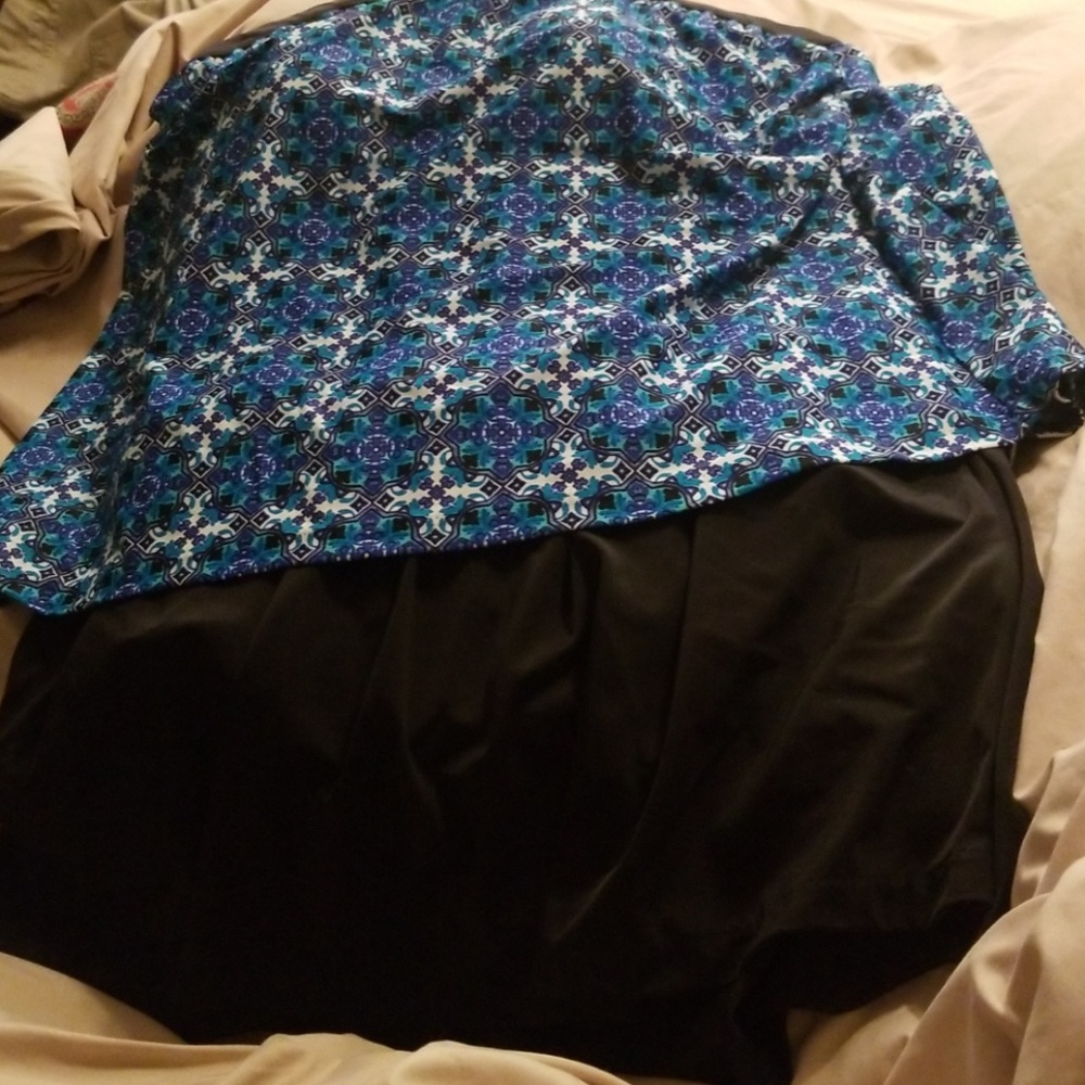 Strapless faux tankini